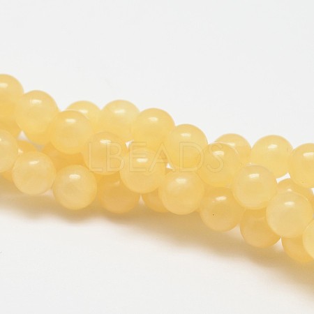 Natural Yellow Jade Bead Strands X-G-K121-01-4mm-1
