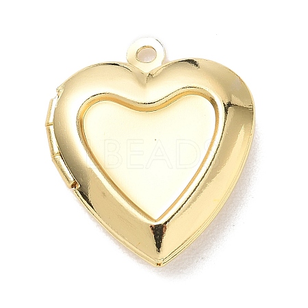 Brass Locket Pendant Cabochon Settings KK-L268-021G-01-1