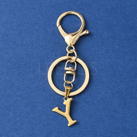 304 Stainless Steel Initial Letter Charm Keychains KEYC-YW00005-25-1
