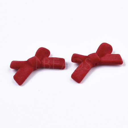 Flocky Acrylic Beads X-OACR-S134-001D-1