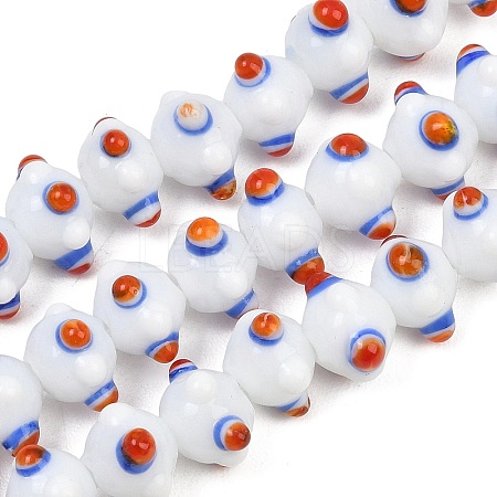 Handmade Bumpy Lampwork Beads Strands LA-CBA05D6-01-03-1