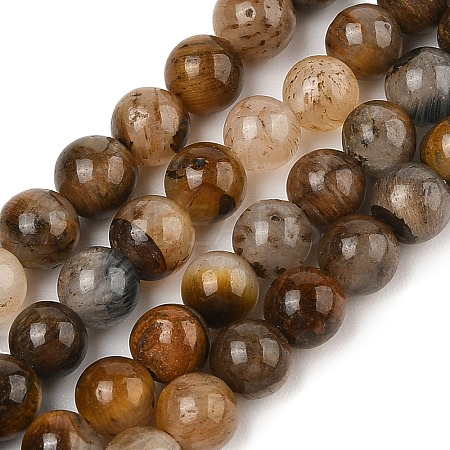 Natural Yellow Tiger Eye Beads Strands G-H238-6mm-1
