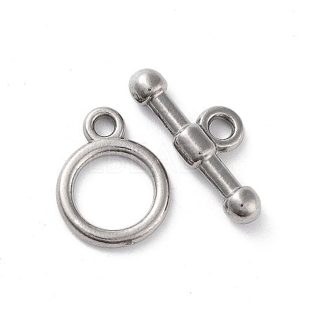 Non-Tarnish 304 Stainless Steel Ring Toggle Clasps X-STAS-A092-09G-P-1