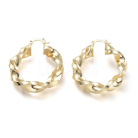 Brass Hoop Earrings EJEW-P264-A11-G-1