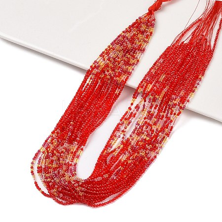 Transparent Gradient Color Glass Beads Strands GLAA-H021-01A-30-1