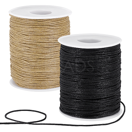 2 Rolls 2 Colors Waxed Cotton Cords YC-PH0001-52F-1