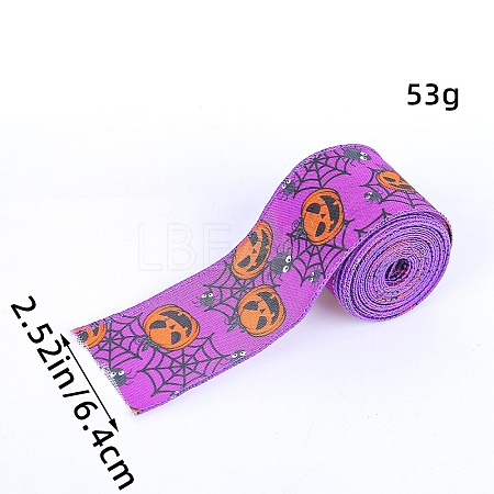 5M Halloween Cotton Pumpkin Printed Ribbon PW-WG77635-01-1