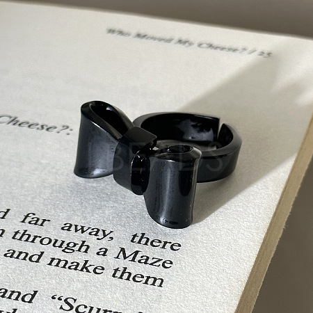 Bowknot Resin Open Cuff Rings for Women FS-WGF25F1-03-1