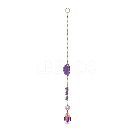 Agate & Crystal Glass Sun Catcher Pendant PW-WGF0FEC-05-1