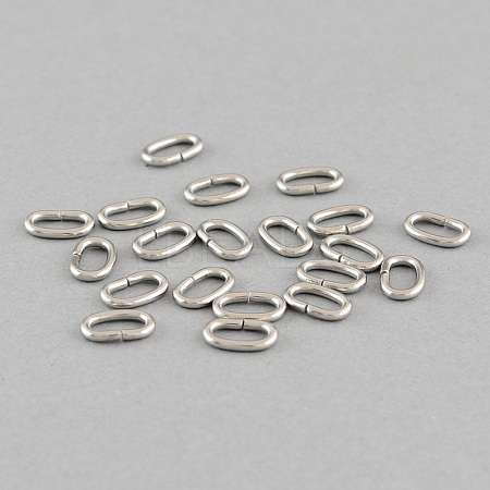 Tarnish Resistant 304 Stainless Steel Open Jump Rings Oval Jump Rings STAS-Q186-03-6.5x5mm-1