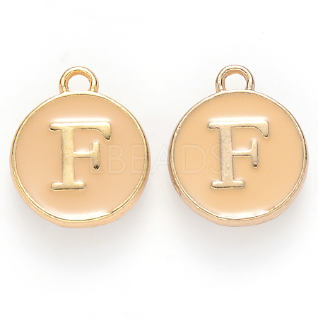 Golden Plated Alloy Enamel Charms ENAM-S118-06F-1
