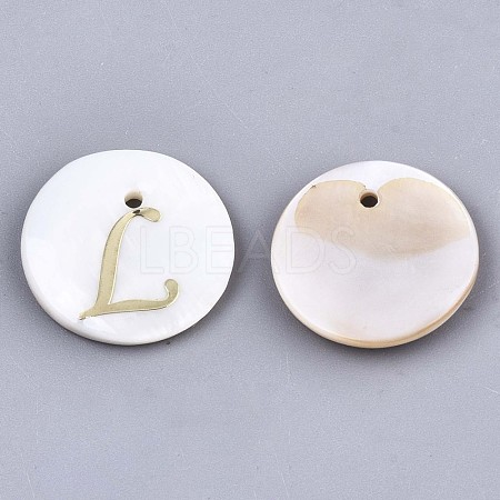Natural Freshwater Shell Pendants SHEL-N027-04L-1
