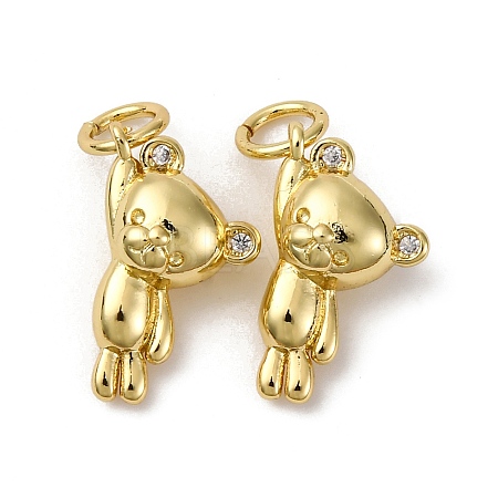 Brass Micro Pave Cubic Zirconia Pendants KK-P308-20G-1