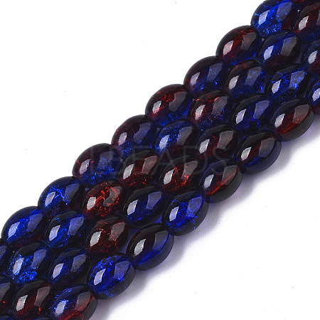 Transparent Crackle Glass Beads Strands DGLA-S085-6x8-40-1