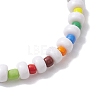 White Acrylic & Glass Seed Beaded Stretch Bracelets for Women BJEW-JB10344-4