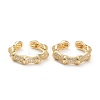 Brass Micro Pave Clear Cubic Zirconia Cuff Rings ZIRC-M117-06G-1