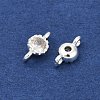 Brass Cubic Zirconia Flat Round Connector Charms KK-H204-02S-04-2