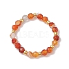 Natural Carnelian Beaded Stretch Rings for Women RJEW-JR00868-07-2