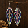 Bohemian Style Geometric Glass Bead Tassel Earrings for Women NA5145-4-1