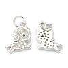 Brass Micro Pave Clear Cubic Zirconia Charms ZIRC-B010-35-3