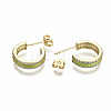 Semicircular Brass Micro Pave Clear Cubic Zirconia Half Hoop Earrings EJEW-T046-21D-NF-3