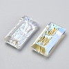 Embossed Glass Rhinestone Pendants GLAA-J101-07B-001SI-3