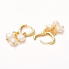 Natural Freshwater Pearl Hoop Earrings for Women EJEW-JE04630-02-3