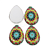 Mosaic Printed Glass Cabochons GGLA-N002-18x25-G-3