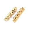 Brass Micro Pave Clear Cubic Zirconia Spacer Bars KK-Z139-11G-03-2
