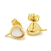 Brass with Shell Stud Earring Findings KK-G490-04G-2