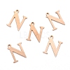 Ion Plating(IP) 304 Stainless Steel Alphabet Charms STAS-H122-N-RG-2