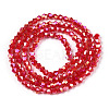 Opaque Solid Color Electroplate Glass Beads Strands EGLA-A039-P2mm-B02-3