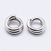 Rhodium Plated 925 Sterling Silver Split Jump Rings STER-F036-01P-0.6x8mm-2