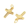 Brass Micro Pave Cubic Zirconia Pendants X1-KK-C092-21F-G-2