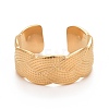 Ion Plating(IP) 304 Stainless Steel Textured Open Cuff Ring for Women RJEW-C025-29G-2