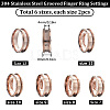 12Pcs 6 Size 304 Stainless Steel Grooved Finger Ring Settings RJEW-SC0001-04-2