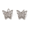 Brass Micro Pave Clear Cubic Zirconia Charms ZIRC-B002-47P-1