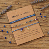 3Pcs 3 Styles Bohemian Adjustable Nylon Cord Braided Bracelet & Glass Beads Braided Bracelet & 304 Stainless Steel Hamsa Hand Charm Bracelet Set for Women GE8132-12-1