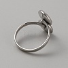 304 Stainless Steel Open Cuff Ring Components STAS-WH0027-57P-2