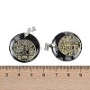 Natural Snowflake Obsidian Flat Round Pendants G-Q188-01P-02-3