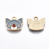 Light Gold Plated Alloy Enamel Charms X-ENAM-T009-79A-RS-2