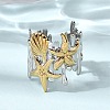 304 Stainless Steel Open Cuff Rings for Women RJEW-K316-01GP-1