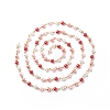 Handmade Glass Pearl Round Beaded Chains AJEW-SZ0002-40F-1