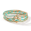 5Pcs Zinc Alloy & Glass Seed Round Beads Stretch Bracelet Set for Women AJ2042-8-1