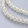 Faceted Rondelle Electroplate Glass Beads Strands X-EGLA-D020-3x2mm-70-3