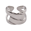 Non-Tarnish 304 Stainless Steel Cuff Rings RJEW-G285-64P-2