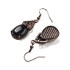 Natural Obsidian Teardrop Dangle Earrings EJEW-B055-01R-23-2