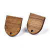 Walnut Wood Stud Earring Findings MAK-N032-011-2