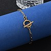 Ion Plating(IP) 304 Stainless Steel Paperclip Chain Bracelets BJEW-O186-02G-4
