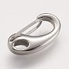Tarnish Resistant 304 Stainless Steel Push Gate Snap Keychain Clasp Findings LS-STAS-F083-07P-2